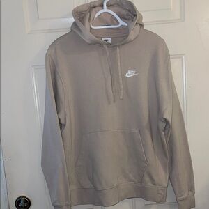 Nike Tan Sweatshirt Hoodie with Half-Zip and Relaxed Fit